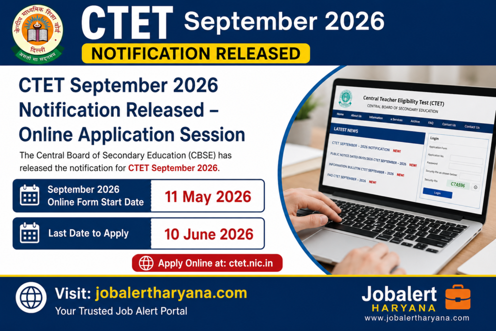 CTET September Online Form 2026