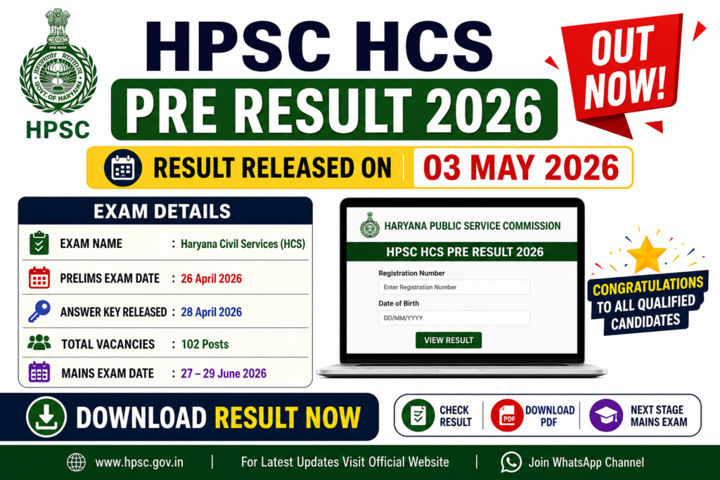 HPSC HCS Pre Result 2026