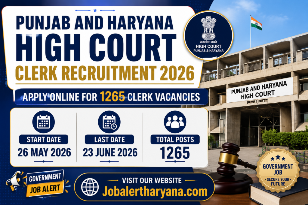 Haryana and Punjab High Court Clerk Recruitment 2026
