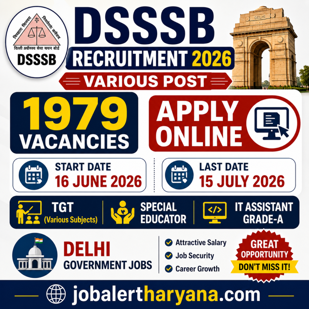 DSSSB Various Post Recruitment 2026