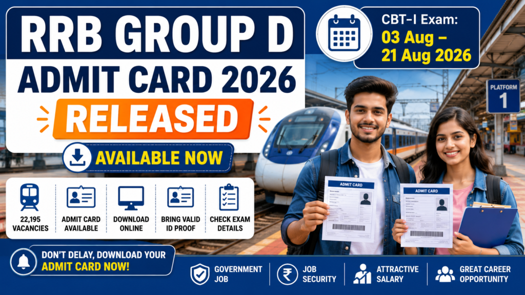 RRB Group D Admit Card 2026