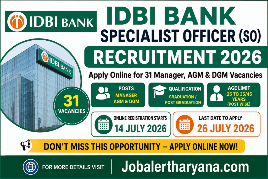 IDBI Bank SO Recruitment 2026