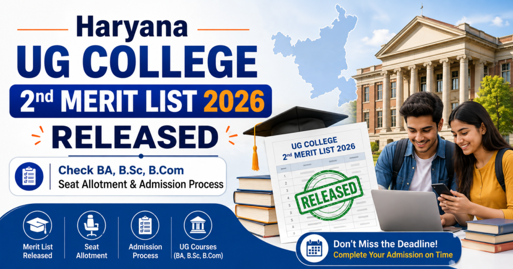 Haryana UG College 2nd Merit List 2026