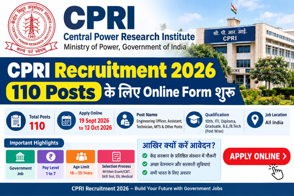 CPRI Recruitment 2026
